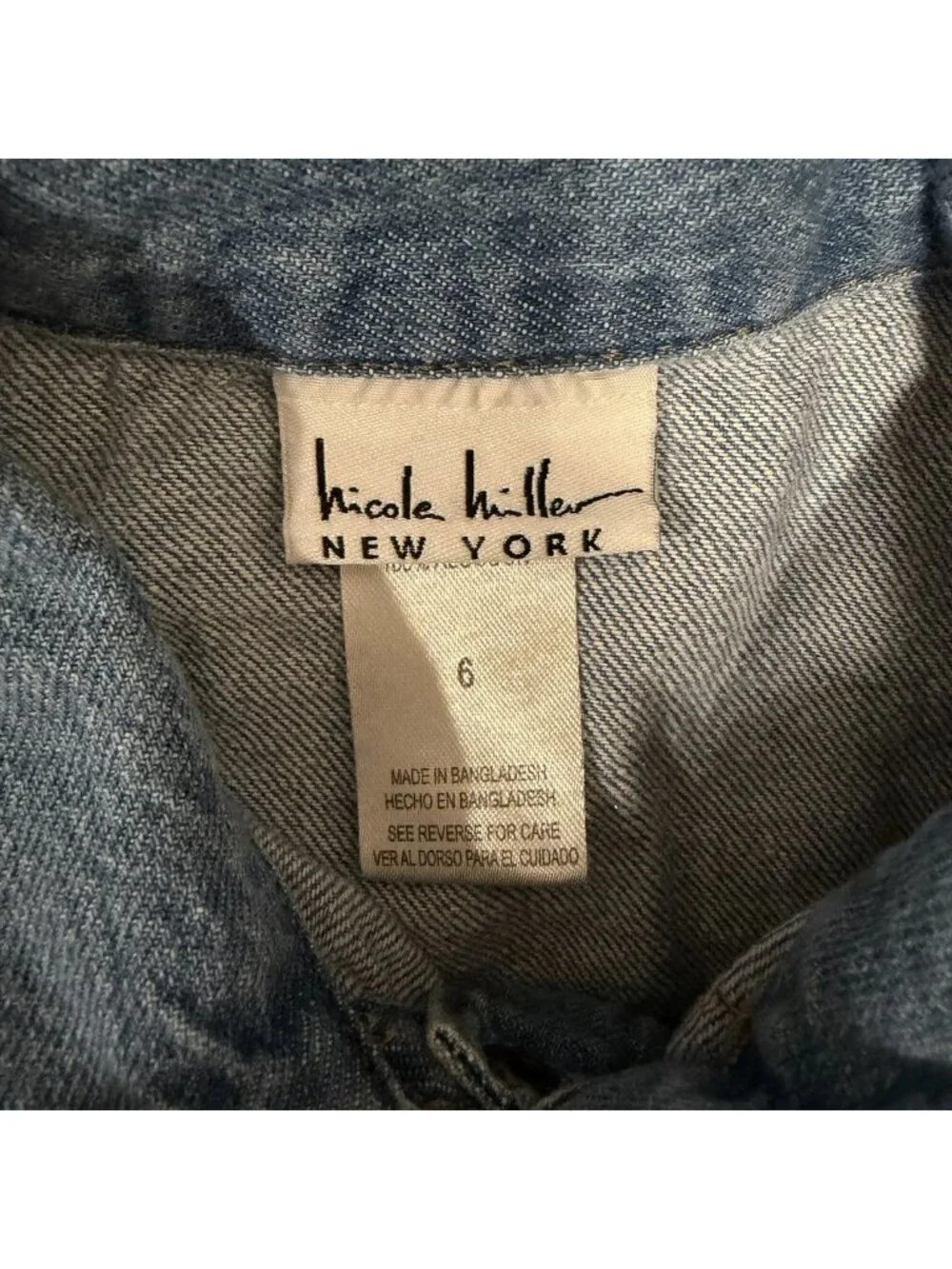 Nicole Miller New York‎ Girls Blue Ruffle Denim Jean Jacket Cropped Size 6 NMNY